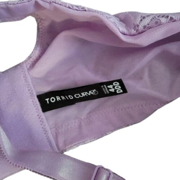Torrid Curve Dream Wire-Free Bra Purple Tattoo Print Size 44DDD 44F Racerback - Picture 7 of 7